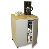 Inveco Mobile Coffee Cart - 1 Shelf - 300 lb Capacity - Steel, Oak