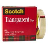 3M Scotch Glossy Transparent Tape 600-3/4X72