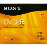 Sony 5DMR47R4H DVD Recordable Media - DVD-R - 16x - 4.70 GB - 5 Pack Slim Jewel Case