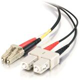 GENERIC 1m LC-SC 62.5/125 OM1 Duplex Multimode PVC Fiber Optic Cable - Black