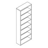 Basyx Signature 3847T Shelf Bookcase - 84" Height x 36" Width x 11.75" Depth - 7 x Adjustable Shelf(ves) - Scratch Resistant