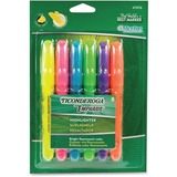 Dixon Desk Style Highlighter - Chisel Marker Point Style - Assorted Ink - 6 / Card