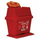 Unimed-Midwest Hinged Top Portable Sharps Container - 2L - Red