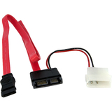 StarTech.com 20in Slimline SATA Male to SATA with LP4 Power Cable Adapter - SLSATAM20