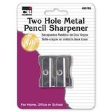 CLI Sharpener for Standard & Jumbo Size Pencils - 2 Hole(s) - Metal - Aluminum