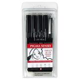 bruynzeel-sakura Pigma Sensei Drawing Pen/Pencil Set* - 0.3 mm Pen Point Size, 0.4 mm Pen Point Size, 0.6 mm Pen Point Size, 1 mm Pen Point Size - 0.7 mm Lead Size - Black Ink - 6 / Set