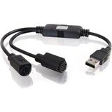 C2G C2G 1ft USB to PS/2 Keyboard/Mouse Adapter Cable - Black