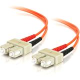 CABLES TO GO 9m SC-SC 50/125 OM2 Duplex Multimode Fiber Optic Cable (Plenum-Rated) - Orange