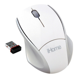 LifeWorks iHome IH-M174ZW Wireless Laser Notebook Mouse - Laser - USB - White - IHM174ZW