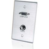 C2G C2G Single Gang HD15 VGA + 3.5mm Wall Plate - Brushed Aluminum