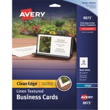 200 CARDS CLEANEDGE WHT LINEN 2X3.5 FOR INKJETS BUSINESS-CARDS