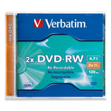 VERBATIM Verbatim 94501 DVD Rewritable Media - DVD-RW - 2x - 4.70 GB - 1 Pack Jewel Case