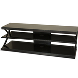Techcraft Bernini NTR60 Flat Panel TV Stand - Glass - Gloss Black