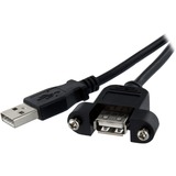 STARTECH.COM 1ft USB 2.0 Panel Mount Cable A to A F/M