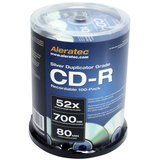 Aleratec CD Recordable Media - CD-R - 52x - 700 MB - 100 Pack Cake Box