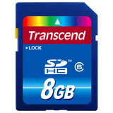 Transcend 8GB Secure Digital High Capacity (SDHC) Card - Class 6 - TS8GSDHC6P2