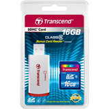 Transcend 16GB Secure Digital High Capacity (SDHC) Class 6 Card with Card Reader - TS16GSDHC6P2
