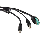 StarTech.com 12 ft 12V to M Barrel+USB Powered USB Cable - Plus Power PUSBMYB12V12