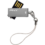 PNY Micro Swivel Attache P-FDU4GBSV-EF/SIL Flash Drive - 4 GB