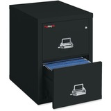 Insulated two-drawer vertical file, 25 deep, letter size, black
