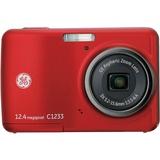 General Imaging C1233 12.4 Megapixel Compact Camera - 5.24 mm-15.72 mm - Red