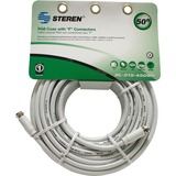 STEREN Steren BL-215-450WH Coaxial Network Cable - 50 ft - Patch Cable - White