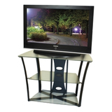 Techcraft Hi-Boy GLS38 TV Stand - Glass, Metal - Black