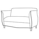 HPFI Sophia 5222 Loveseat with Low Arms HPT5222CWMAH741