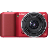 Sony alpha NEX-3 14.2 Megapixel Mirrorless Camera - 18 mm - 55 mm - Red NEX3KR