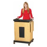 Oklahoma Sound Multipurpose Computer Lectern Cart with Built-in Amplifier OKSSCLSMO