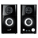 Genius SP-HF500A 2.0 Speaker System - Black, Wood