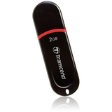 Transcend JetFlash 300 2 GB USB 2.0 Flash Drive - Black TS2GJF300