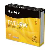 Sony 5DMW47 DVD Rewritable Media - DVD-RW - 2x - 4.70 GB - 5 Pack Jewel Case
