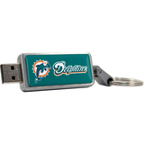 Centon DataStick Keychain V2 Miami Dolphins Edition 2 GB Flash Drive - Silver