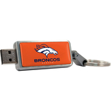Centon DataStick Keychain NFL Denver Broncos 4 GB Flash Drive - Silver - DSK2F4GBDEN