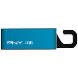 PNY Clip-On Attache P-FDU4GBCL-EF/BLU Flash Drive - 4 GB
