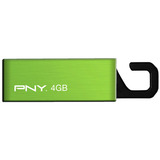 PNY Clip-On Attache P-FDU4GBCL-EF/GRN Flash Drive - 4 GB
