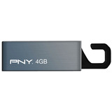 PNY Clip-On Attache P-FDU4GBCL-EF/GRY Flash Drive - 4 GB