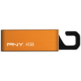 PNY Clip-On Attache P-FDU4GBCL-EF/ORG Flash Drive - 4 GB