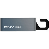 PNY Clip-On Attache P-FDU8GBCL-EF/GRY Flash Drive - 8 GB