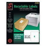 Simon 31349 Shipping Label - 3.33 Width x 4 Length - 600 / Box