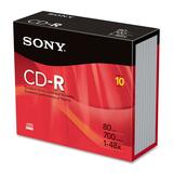 Sony 10CDQ80 CD Recordable Media - CD-R - 48x - 700 MB - 10 Pack Jewel Case