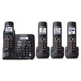 Panasonic KX-TG6644B Standard Phone - 1.90 GHz - DECT - Black - KXTG6644B