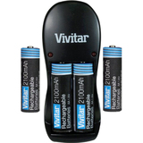 VIVITAR Vivitar BC-182 Vpower Compact Battery Charger with 4AA NiMH Batteries