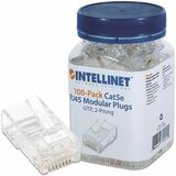 INTELLINET NETWORKING Intellinet Cat5e 2-prong Modular Plugs, Jar of 100