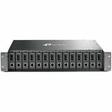 TP-LINK TL-MC1400 14-slot unmanaged Fiber Converter Chassis, single power supply, 19-inch rack mountable, 2 cooling fans