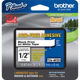 Brother TZE-AF231 Black on White Adhesive Tape