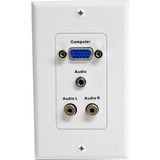 STARTECH.COM 15 Pin Female VGA Wall Plate with 3.5mm and RCA - White