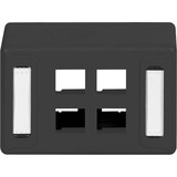 ICC 4-port Universal Furniture Faceplate - IC108UF4BK