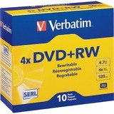 VERBATIM AMERICAS LLC Verbatim DataLifePlus 94839 DVD Rewritable Media - DVD+RW - 4x - 4.70 GB - 10 Pack Slim Case